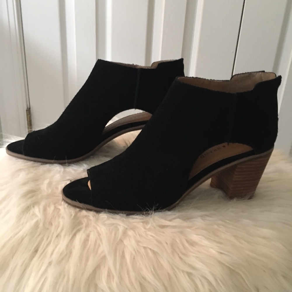 COPY - Lucky Brand Open Toe suede Booties